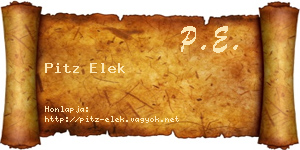 Pitz Elek névjegykártya